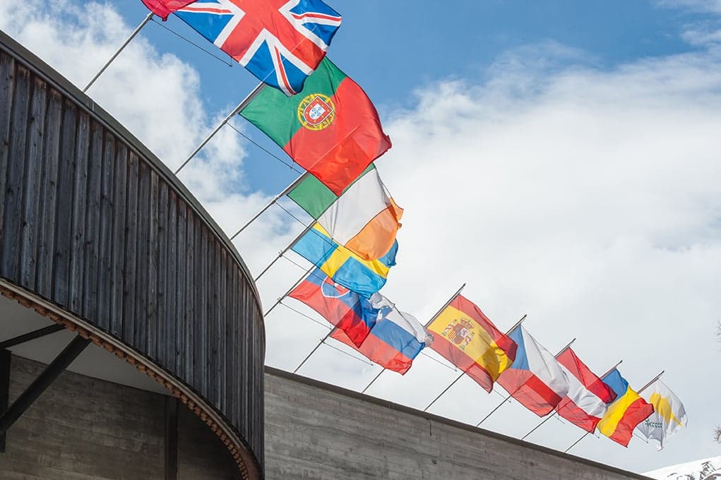 davos world economic forum exterior flags