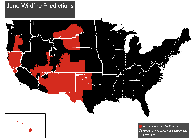 Figure 2B: Wildfire Risk Predictions June 2022