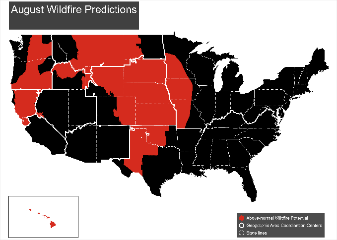 Figure 2D: Wildfire Risk Predictions August 2022