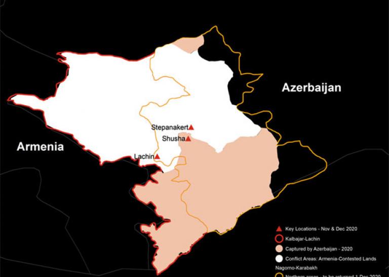 Post conflict Map of Nagorno Karabahk Territory