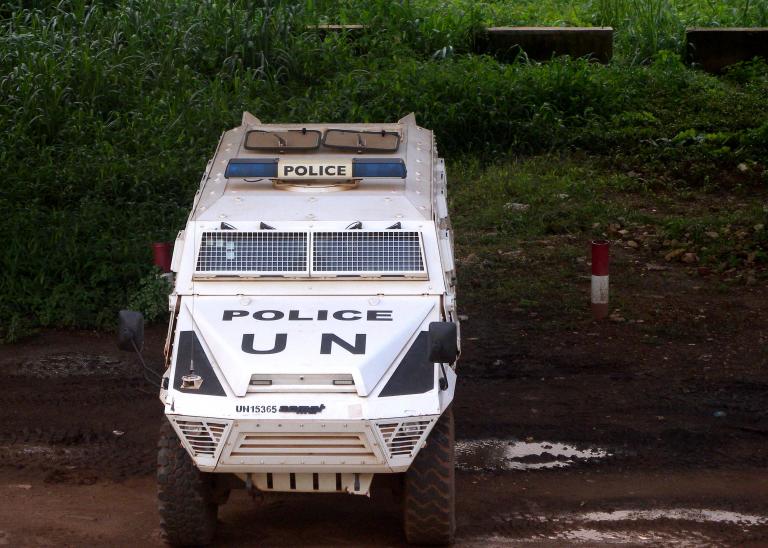 UN police in Bangui, Central African Republic