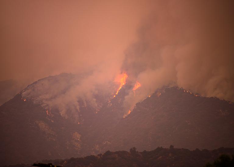 Wildfires blazing in the mountains of California – a US state frequently impacted by wildfires.