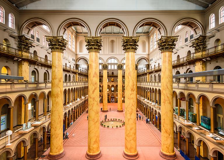 Hall with columns in Washington, DC