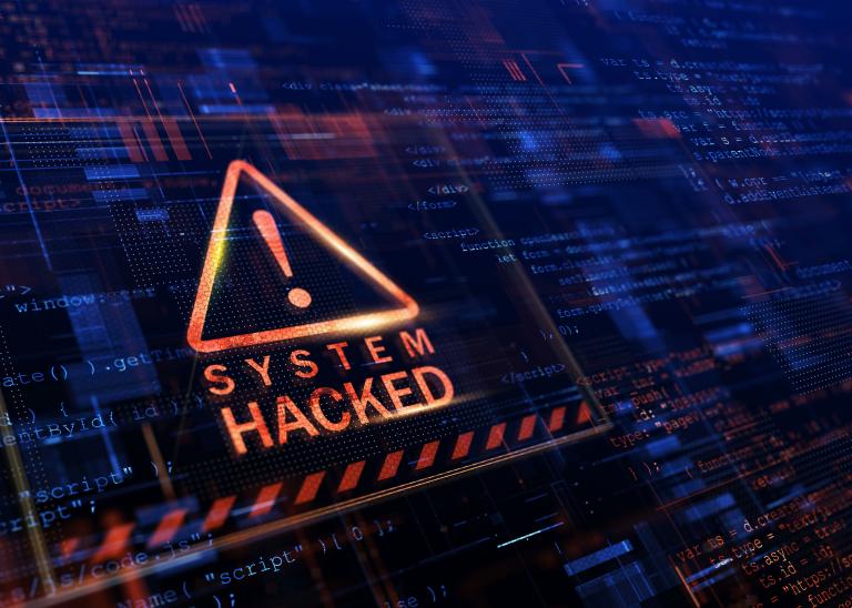 Warning of system attack; virus; cyberattack.