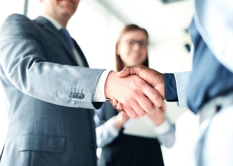 Business handshake.