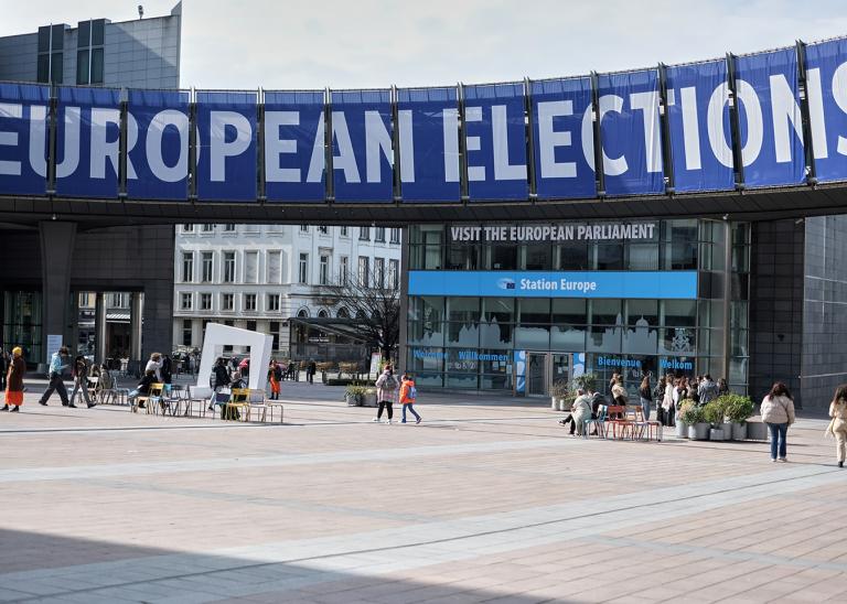 Announcement of the European Elections at the European Parliament in Brussels, Belgium. 