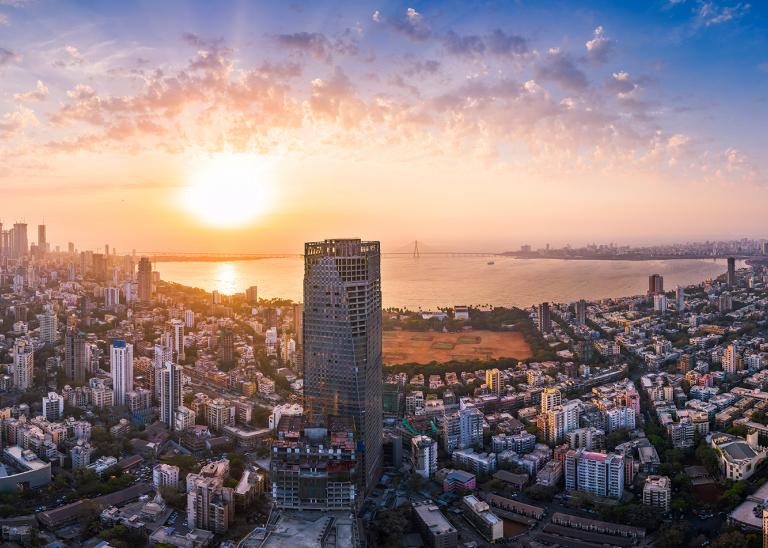 Aerial view of Mumbai India