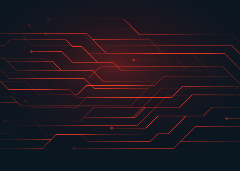 AI concept image red lines on dark background