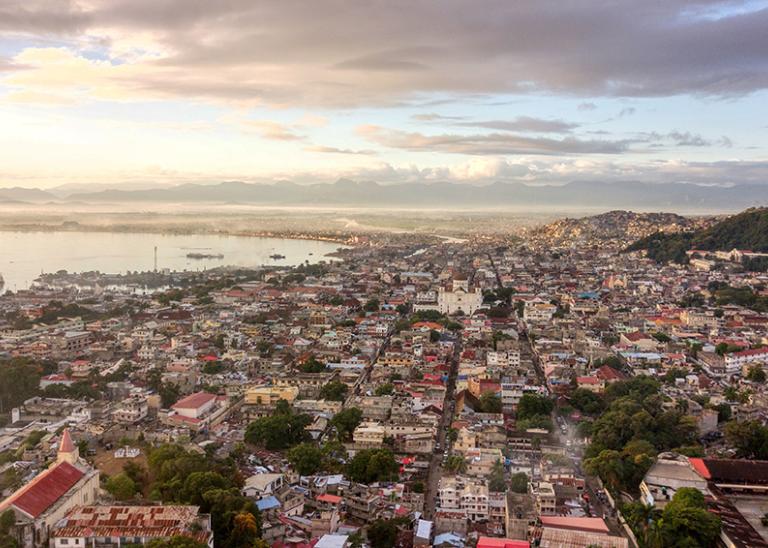 Haiti aerial cityscape