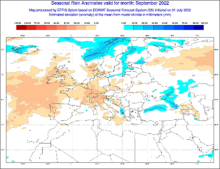 EFFIS Seasonal Forecast of September 2022 Rainfall Anomalies 