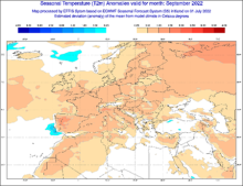 EFFIS Seasonal Forecast of Temperature Anomalies 
